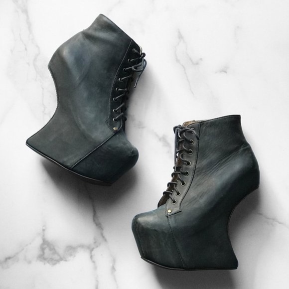 JEFFREY CAMPBELL 5/5.5/6 Night-Lita NIGHTLITA Heelless Lace Up Bootie - Picture 13 of 13